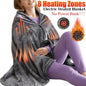 USB Electric Heated Blanket 9 Heated Areas Fast Heating Shawl 3 Heating Level Coral Fleece Heated Blanket Shawl for Outdoor Home