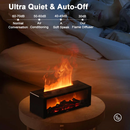 Purilite Select Flame Aroma Humidifier | Essential Oil Diffuser with RGB LED Light, Remote Control & Timer