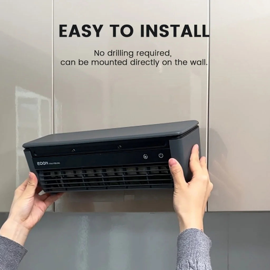 EDON E868 Wall-Mounted Air Cooling Fan 20W Power Quick Cooling Easy To Install Leafless Home Kitchen Air Conditioning Fan - PuriLite