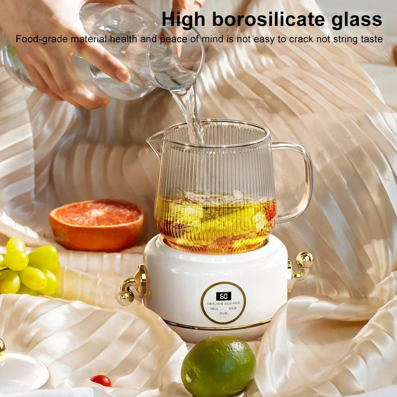 600ml Electric Kettle Tea Pot Health Preserving Pot Boiled Water Pot Kettle Glass Stew Cup Multifunctional Teapot Home Office - PuriLite