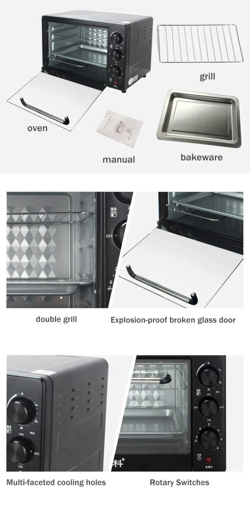 Purilite Select 22L Electric Oven | Multifunctional Desktop Baking Oven | Compact Household Countertop Oven - PuriLite