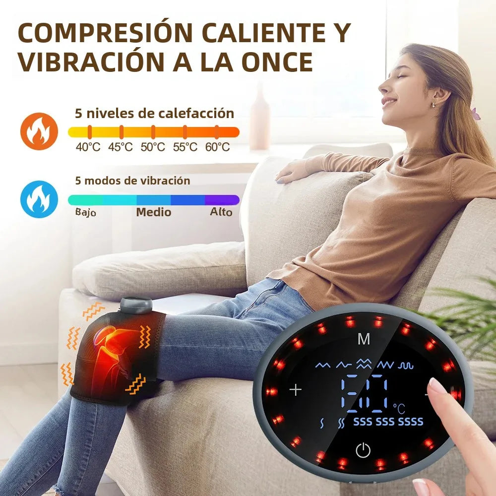 Purilite Select HeatPulse™ 5-Gear Electric Knee & Joint Massager – Intelligent Warm Compress & Vibration Therapy for Knees, Shoulders, and Neck