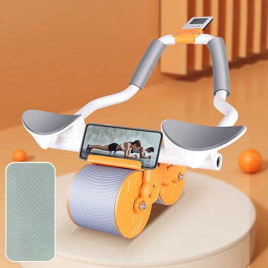 Purilite Select Automatic Rebound Ab Roller Wheel with Elbow Support and Counter Display – Dual-Wheel Core Muscle Trainer for Home Fitness - PuriLite