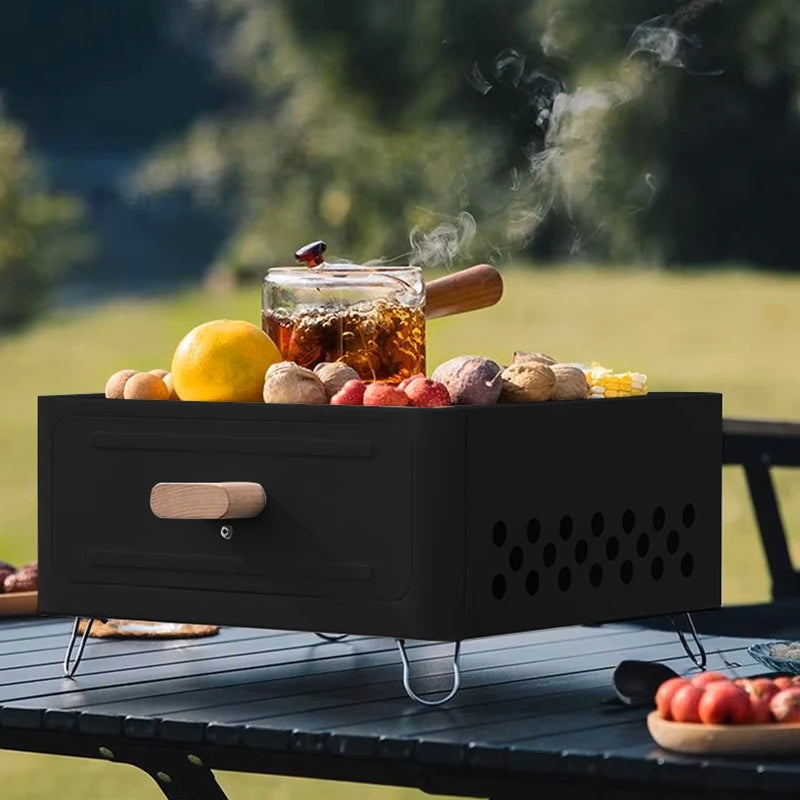 WESTTUNE Outdoor Charcoal Barbecue Grill Non-stick Barbecue Rack Heating Brazier Portable Household Grill Stove for Camping BBQ - PuriLite