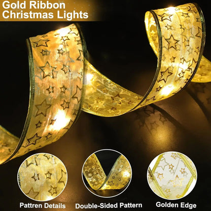 Purilite Select Christmas Ribbon Fairy Light – DIY Bow String Lights for Tree Ornaments & Holiday Home Décor (2025 Collection)