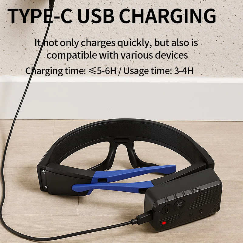 New XTE multifunctional glasses light with Type-C charging, warning headlamp, compact and portable, touch-sensitive headlamp
