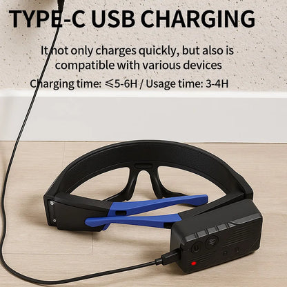 New XTE multifunctional glasses light with Type-C charging, warning headlamp, compact and portable, touch-sensitive headlamp