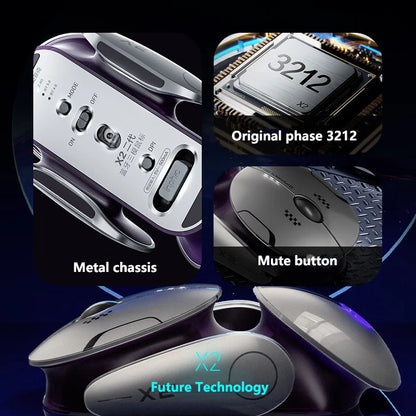 🖱️ Purilite Select X2 Silent Bluetooth Wireless Gaming Mouse
