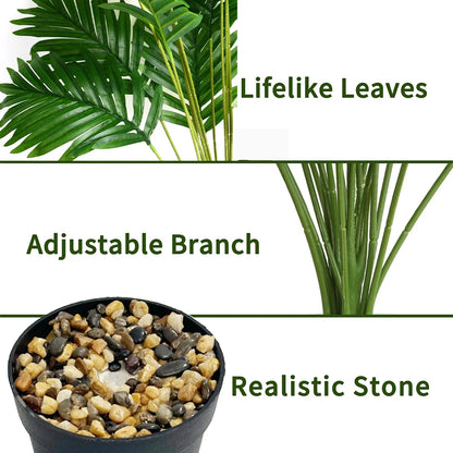 Purilite Select Artificial Areca Palm Plant Tree in Pot – 24 Leaves Realistic Faux Greenery for Indoor Home, Office, and Outdoor Decoration - PuriLite