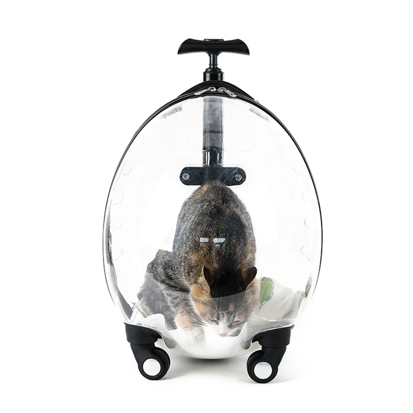 Purilite Select Transparent Pet Carrier Trolley Case – Rolling Cat Backpack Capsule for Travel, Walking & Outdoor Use - PuriLite