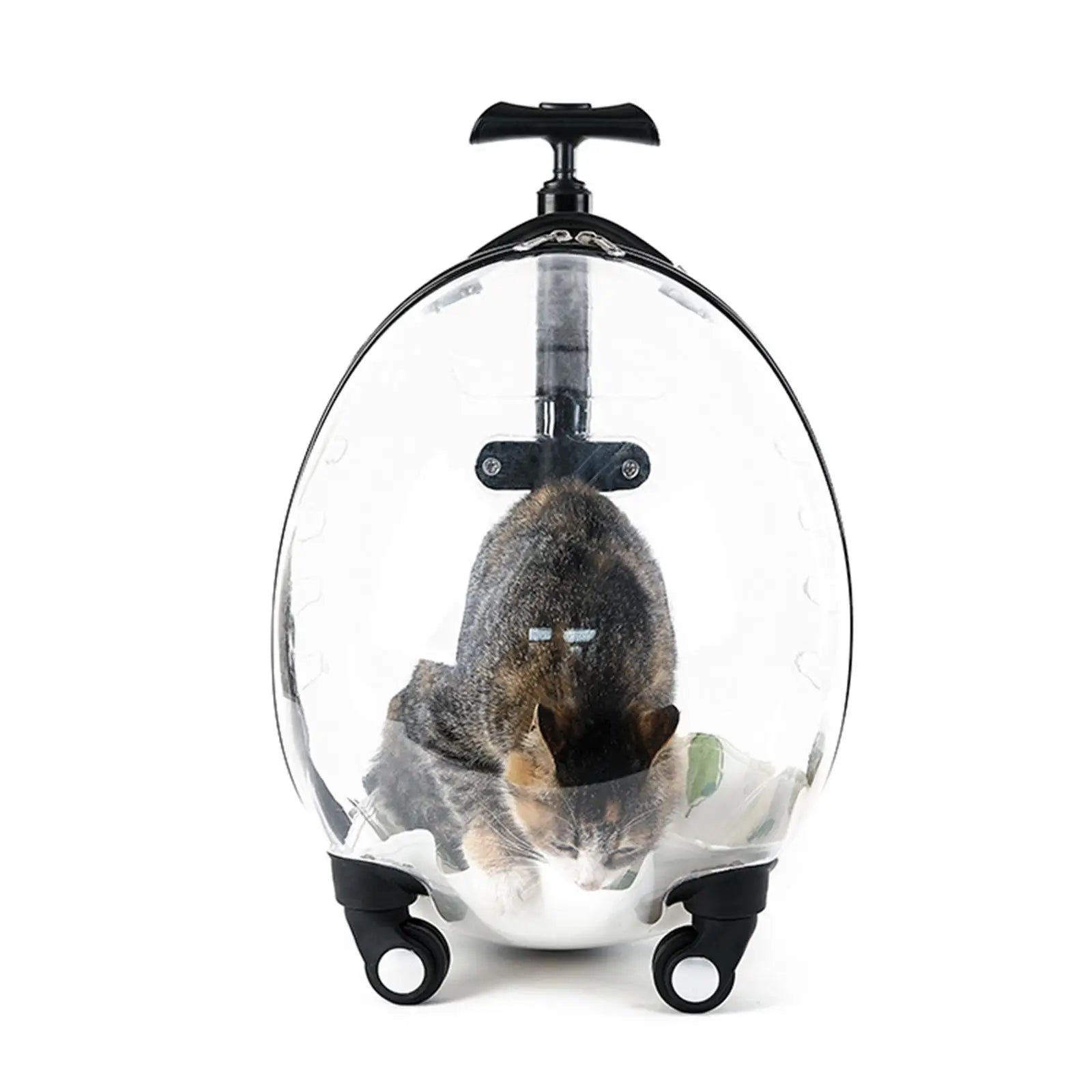 Purilite Select Transparent Pet Carrier Trolley Case – Rolling Cat Backpack Capsule for Travel, Walking & Outdoor Use - PuriLite