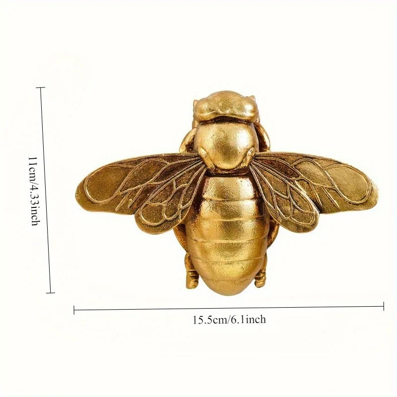 Purilite Select Golden Bee Wall Sculpture – Art Deco Resin Insect Wall Decor | Handcrafted Home & Gallery Decoration