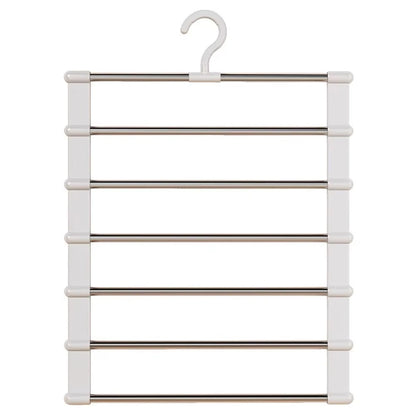 Purilite Select Multi-Layer Pants Hanger Space Saving Closet Organizer Foldable Trousers Rack with Non Slip Clips for Wardrobe Storage