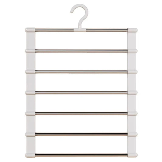 Multi-Layer Pants Hanger Space Saving Closet Organizer Foldable Trousers Clothes Rack Wardrobe Storage with Non Slip Clips