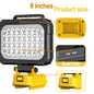 Cordless LED Work Light for DeWalt 20V Battery, 60W 6000LM Jobsite Flood Lights, Portable Outdoor Flashlight Dual USB Charging