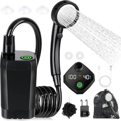 Purilite Select Portable Camping Shower | 6000mAh Rechargeable Electric Outdoor Shower with LED Display