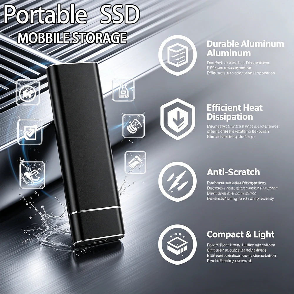 Purilite Select Portable External SSD USB Type-C High-Speed Storage Drive for Laptop, PC, File Backup, Data Transfer & Travel