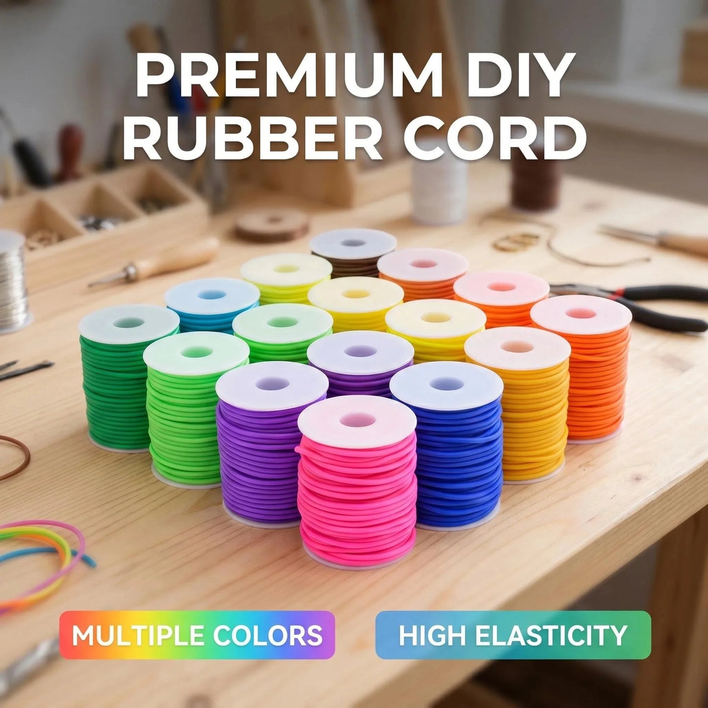 Purilite Select Hollow Rubber Cord Roll for Jewelry Making, Flexible PVC Tubular Craft Cord, DIY Bracelet and Necklace Thread, 2mm 3mm 4mm