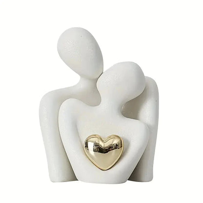 Purilite Select Romantic Love Embrace Statue – Modern Couple Ornament | Elegant Home Décor & Valentine’s Day Gift