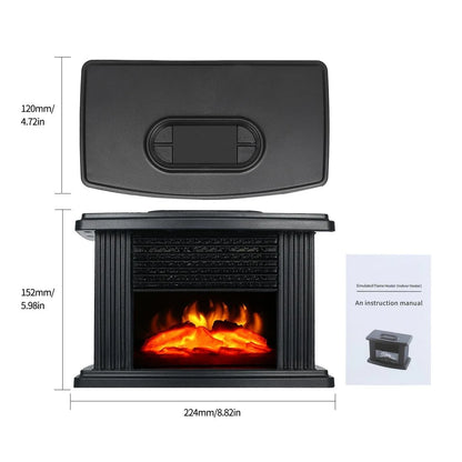 Purilite Select 1000W Portable Electric Fireplace Heater – Realistic Flame Effect with Remote Control | Indoor Space Warmer