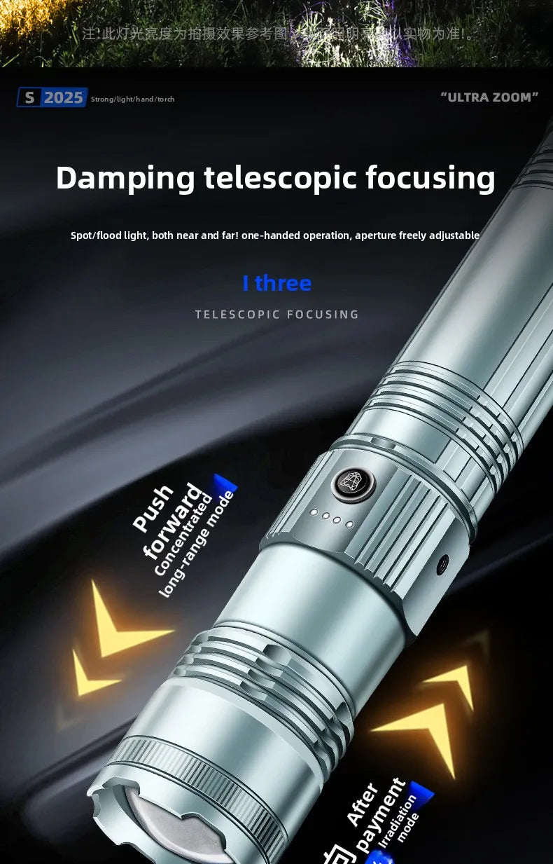 Purilite Select Long-Life Outdoor Super Bright Telescopic Flashlight White Laser Multi-Function