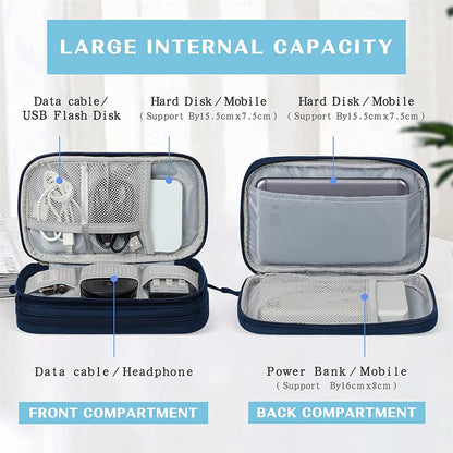 Purilite Select Waterproof Double‑Layer Travel Organizer Bag — Electronics Accessories Storage for Cables, Power Bank & Hard Disk