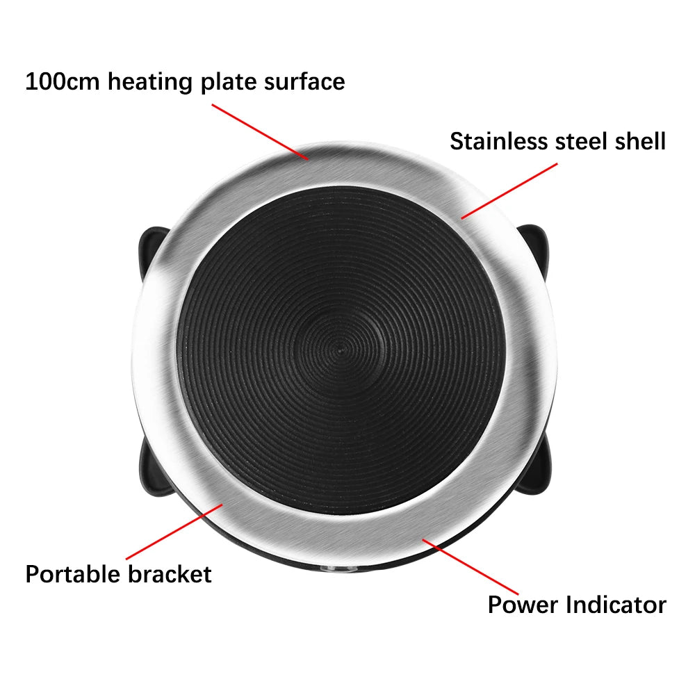 Purilite Select 500W Mini Electric Heater Stove – Multifunctional Hot Plate for Milk, Water & Coffee (EU Plug)