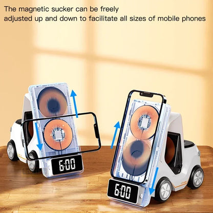 Purilite Select 5-in-1 Wireless Charging Station with Alarm Clock | 15W Fast Charger Stand for Phone, Watch & Earbuds with Night Light - PuriLite