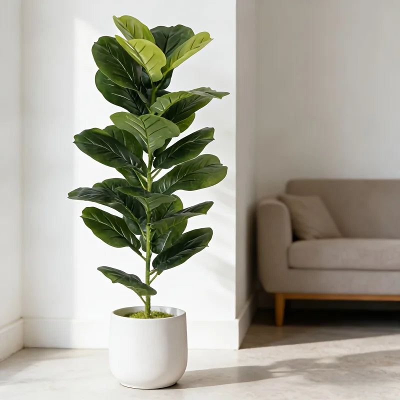 Purilite Select 85CM Artificial Ficus Lyrata Tree – Faux Fiddle Leaf Plant with 23 Leaves for Indoor Home, Office, Cafe, and Event Decor - PuriLite