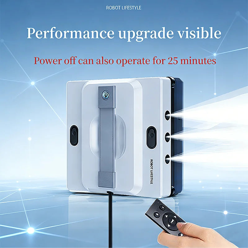 Purilite Select Robot Window Cleaner with 5200Pa Suction – Automatic Glass Cleaning Robot with 100ml Water Tank, Smart Edge Detection, 6 Spray Nozzles - PuriLite