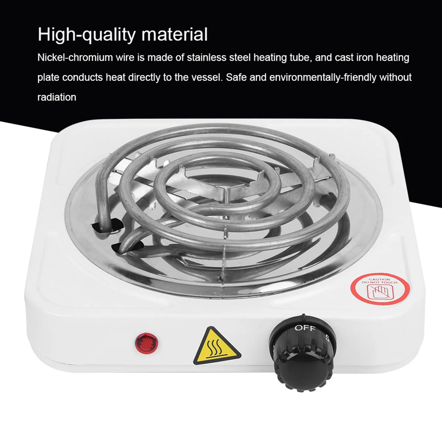 Purilite Select 1000W Stainless Steel Portable Electric Stove – Single Tube Heating Plate for Home & Travel Use