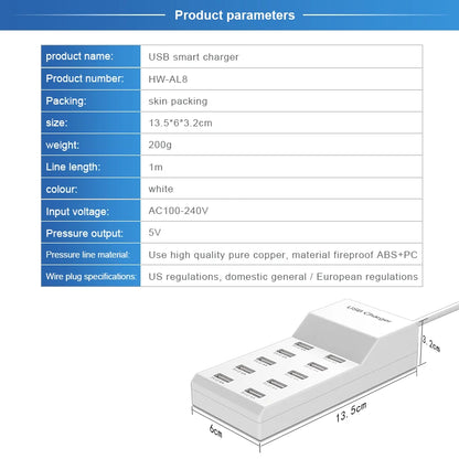 Purilite Select 10-Port USB Charging Station