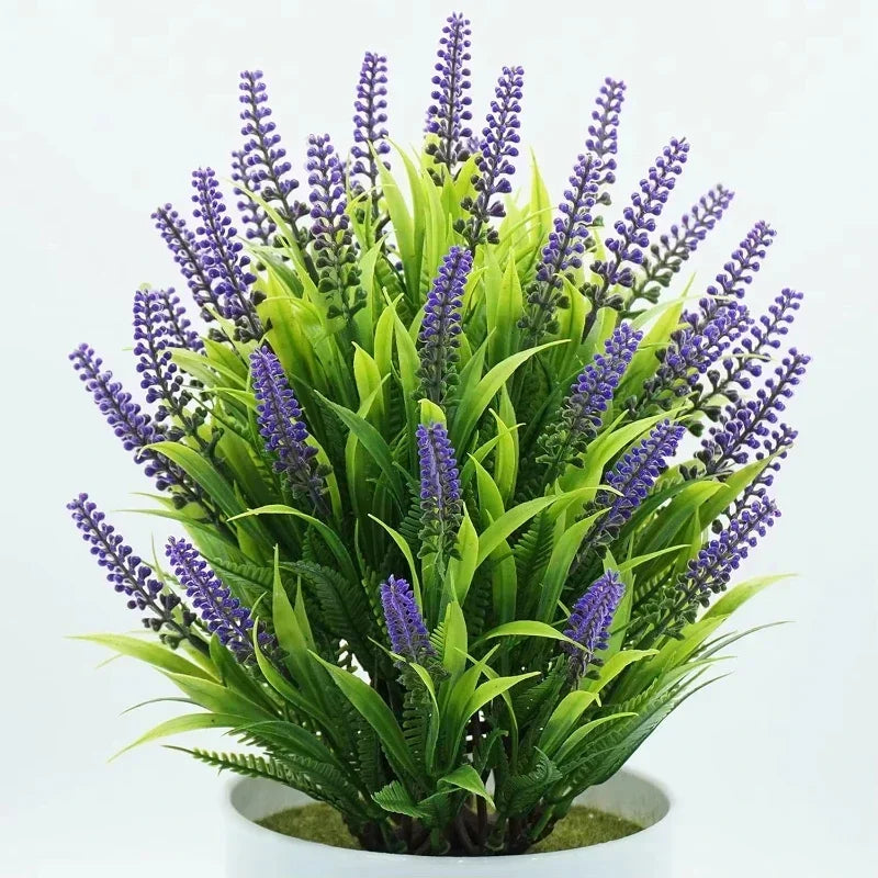 Purilite Select Artificial Lavender Potted Plant – Realistic Faux Lavender Bonsai for Home Office Desk Décor, Indoor Decorative Flower Arrangement - PuriLite