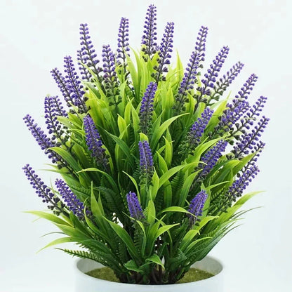 Purilite Select Artificial Lavender Potted Plant – Realistic Faux Lavender Bonsai for Home Office Desk Décor, Indoor Decorative Flower Arrangement - PuriLite