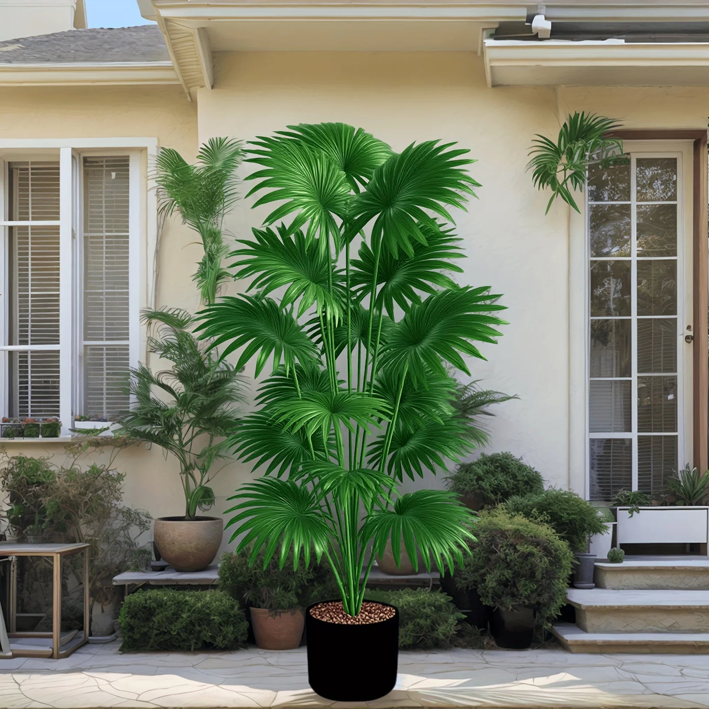 Purilite Select 43.3-Inch Artificial Palm Tree – Large Faux Tropical Plant for Indoor Outdoor Home and Event Decor (No Pot) - PuriLite