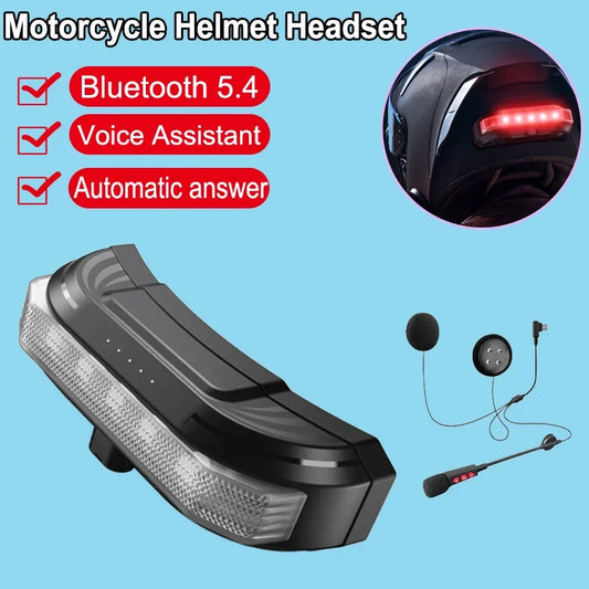 Purilite Select Bluetooth 5.4 Motorcycle Helmet Headset with Tail Light