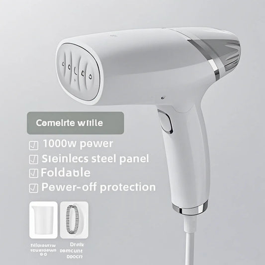 Purilite Select – 1000W Portable Folding Garment Steamer with 360° Anti-Spill Technology