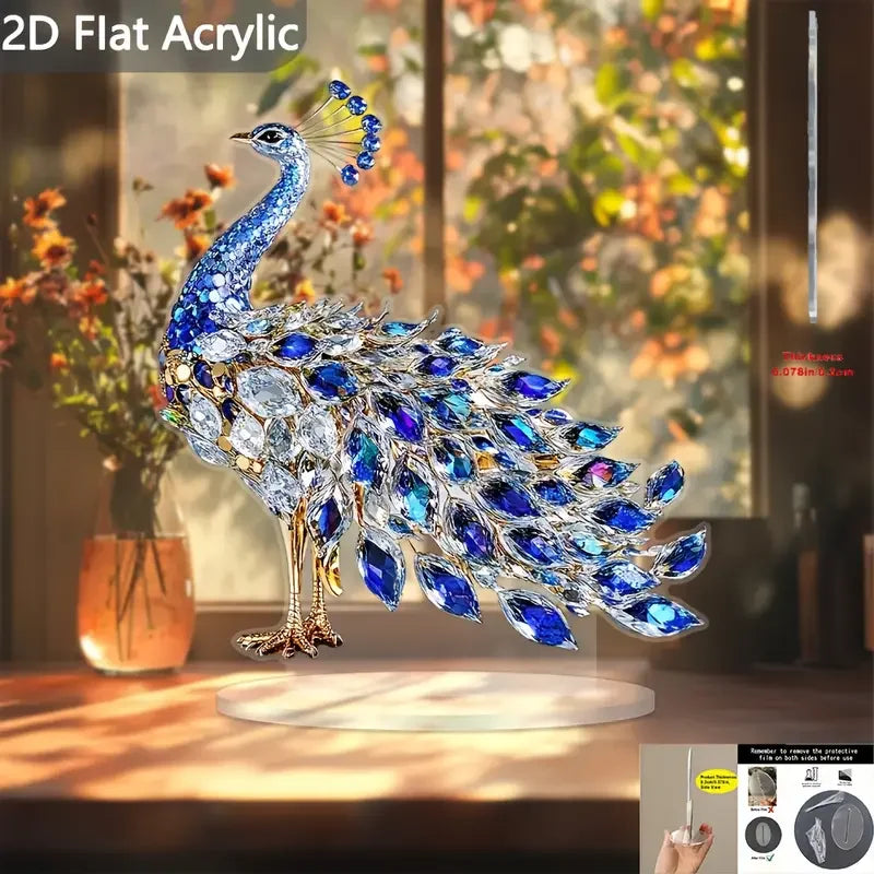 Purilite Select Luxurious Crystal Peacock Ornament – Elegant Acrylic Sculpture for Home, Office & Event Decor
