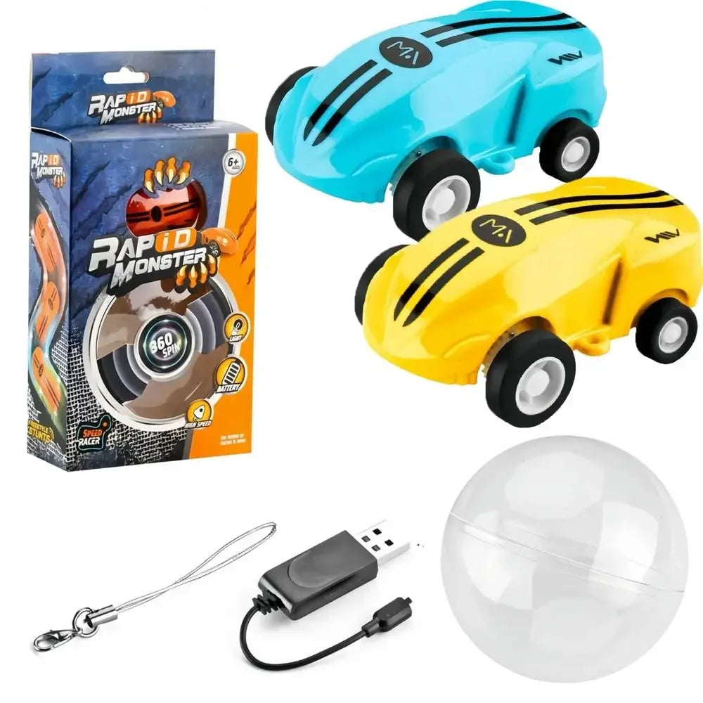 Purilite Select Small Pocket 360° Rotation Stunt Racing Car Mini High-Speed Kids Toy with Lights