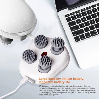 Infrared Scalp Massager Deep Kneading Relief Stress Relax Mini Head Massage Device Portable Body Massager The Best Gift