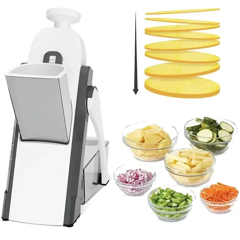 Purilite Select Multifunctional Vegetable Cutting Machine 5-in-1 Manual Food Chopper Slicer Dicer for Kitchen - PuriLite