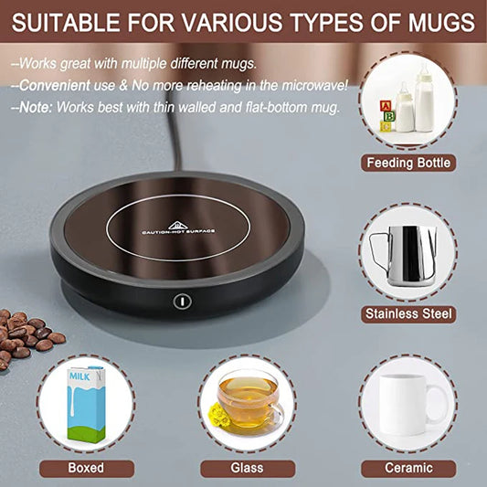 Purilite Select Smart Cup Heater – Electric Mug Warmer for Coffee, Tea, Milk & More | 3 Temperature Settings | Auto Shut-Off | Quiet, Safe, & Stylish