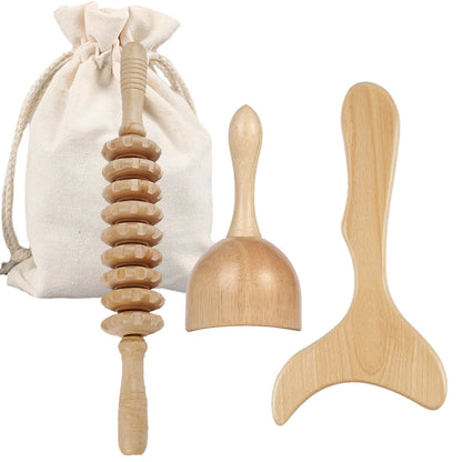 Purilite Select Wooden Massage Roller Tool Set