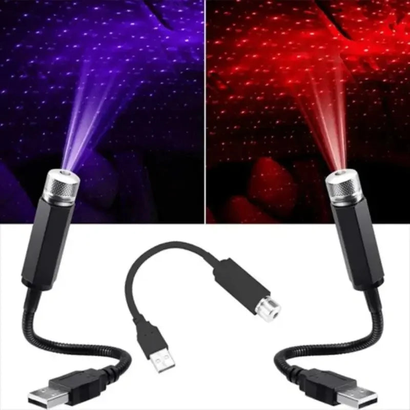 Purilite Select Mini LED Star Projector Lamp – USB Galaxy Night Light, Adjustable 360° Rotation Decorative Ceiling Light for Car Roof, Bedroom, Party Atmosphere Lighting - PuriLite