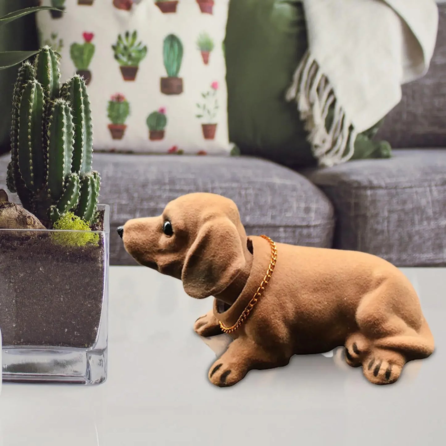 Purilite Select Bobble Head Dog Car Dashboard Ornament Shaking Head Puppy Figure Resin Vehicle Interior Decoration