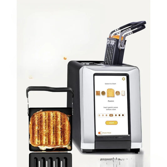 Purilite Select | Quick Touch Screen Toaster | 2 Slice Intelligent Toaster | Stainless Steel Toaster | Black and White Kitchen Appliance
