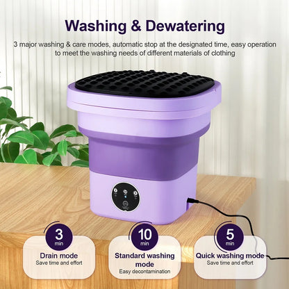 Purilite 6.5L Small Folding Washing Machine Portable Washing Machine