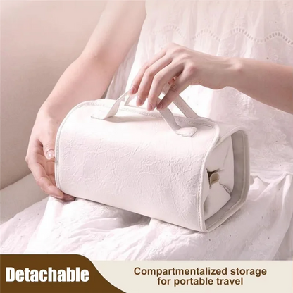 Purilite Select Premium PU Leather Travel Toiletry Bag – Hanging Makeup Organizer with Detachable Compartments – 4-in-1 Travel Makeup Bag