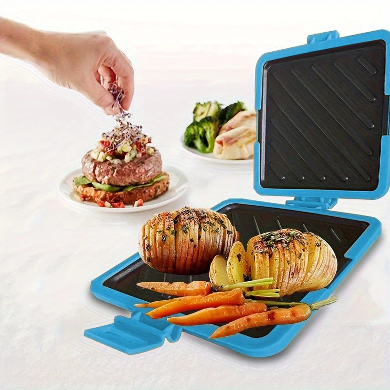 1pc Food Grade Silicone Easy-to-Use Microwave Sandwich Maker with Adjustable Silicone Straps Quick, Even Cooking for Crispy Toas - PuriLite