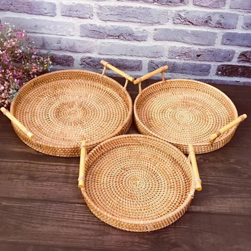 Purilite Select Woven Rattan Storage Basket with Strap Handle